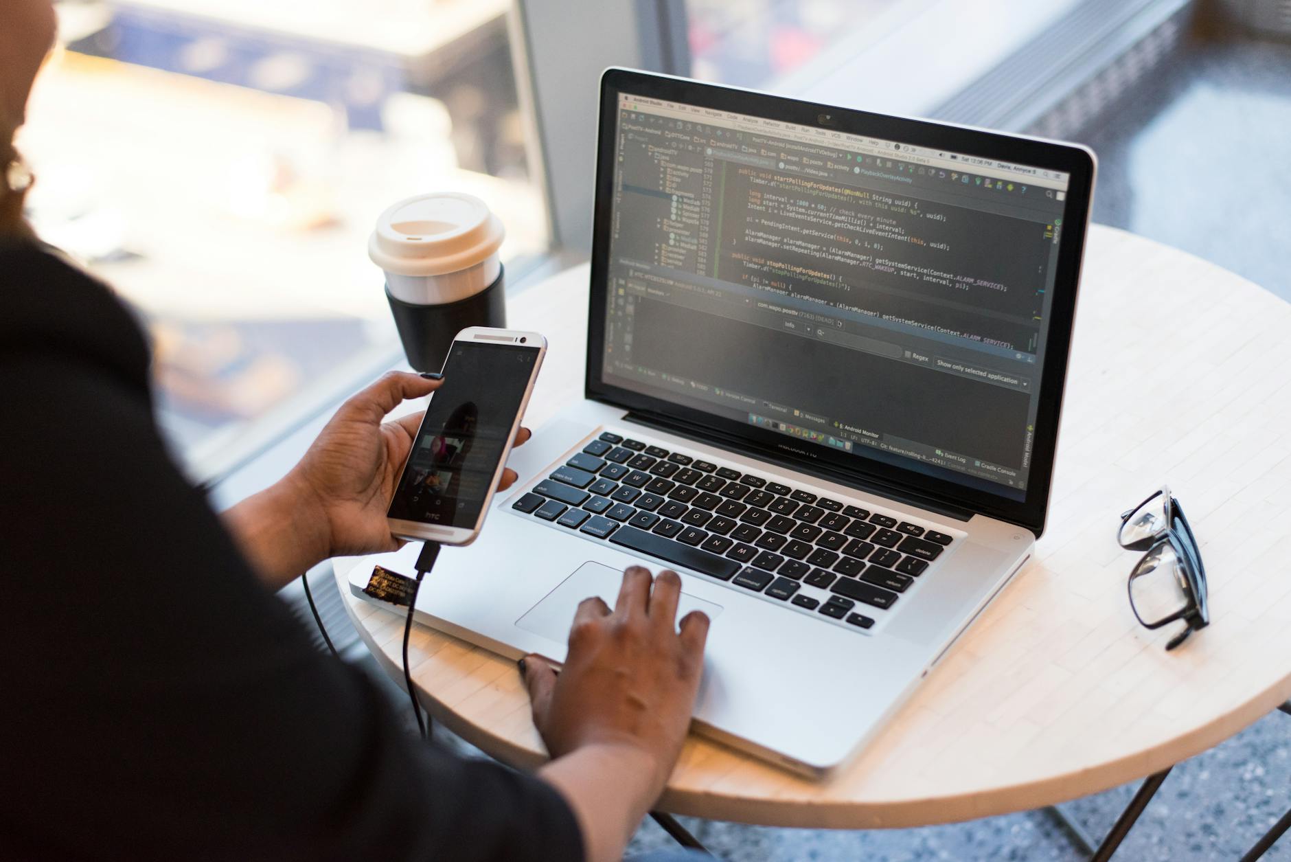Software development team coding